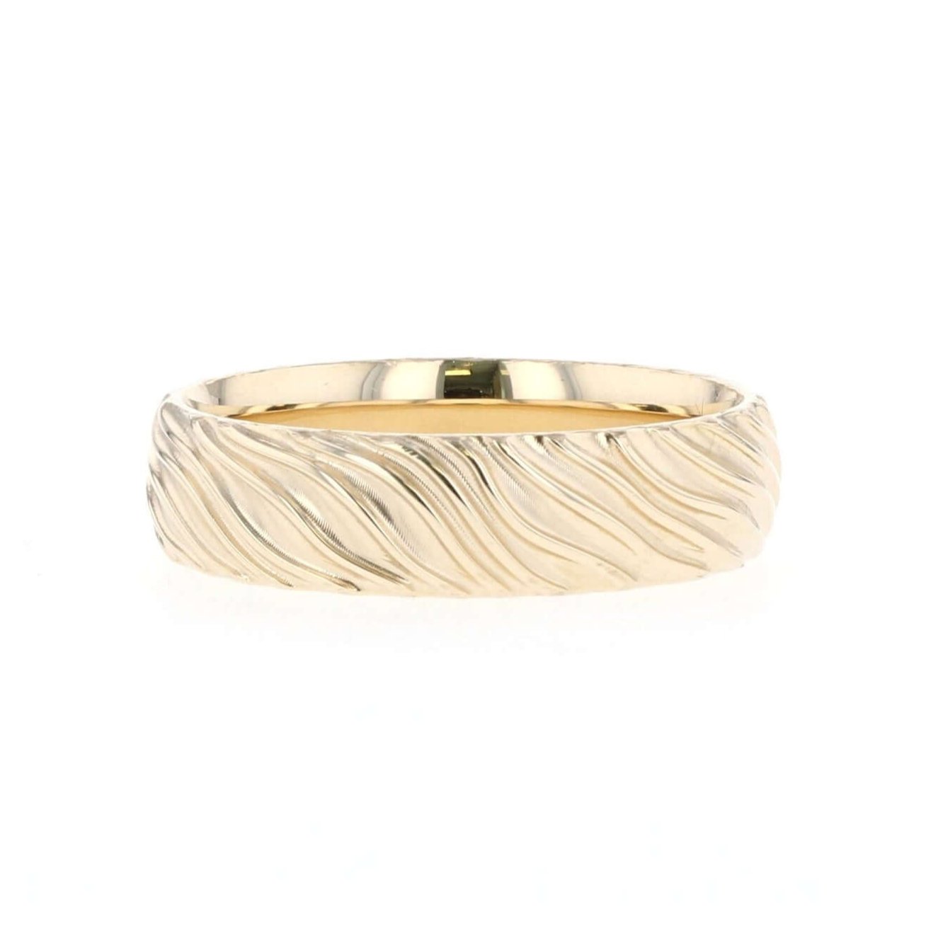 Solid Gold Textured Wedding Band