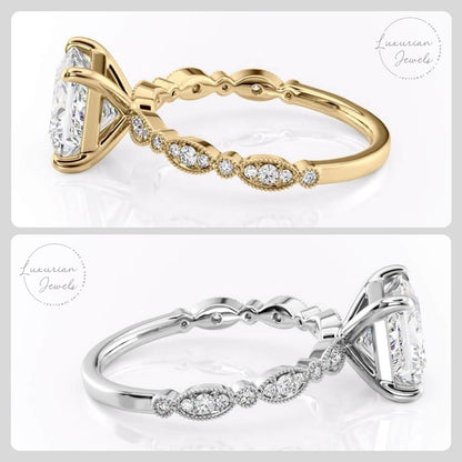 Solitaire Accent Engagement Rings