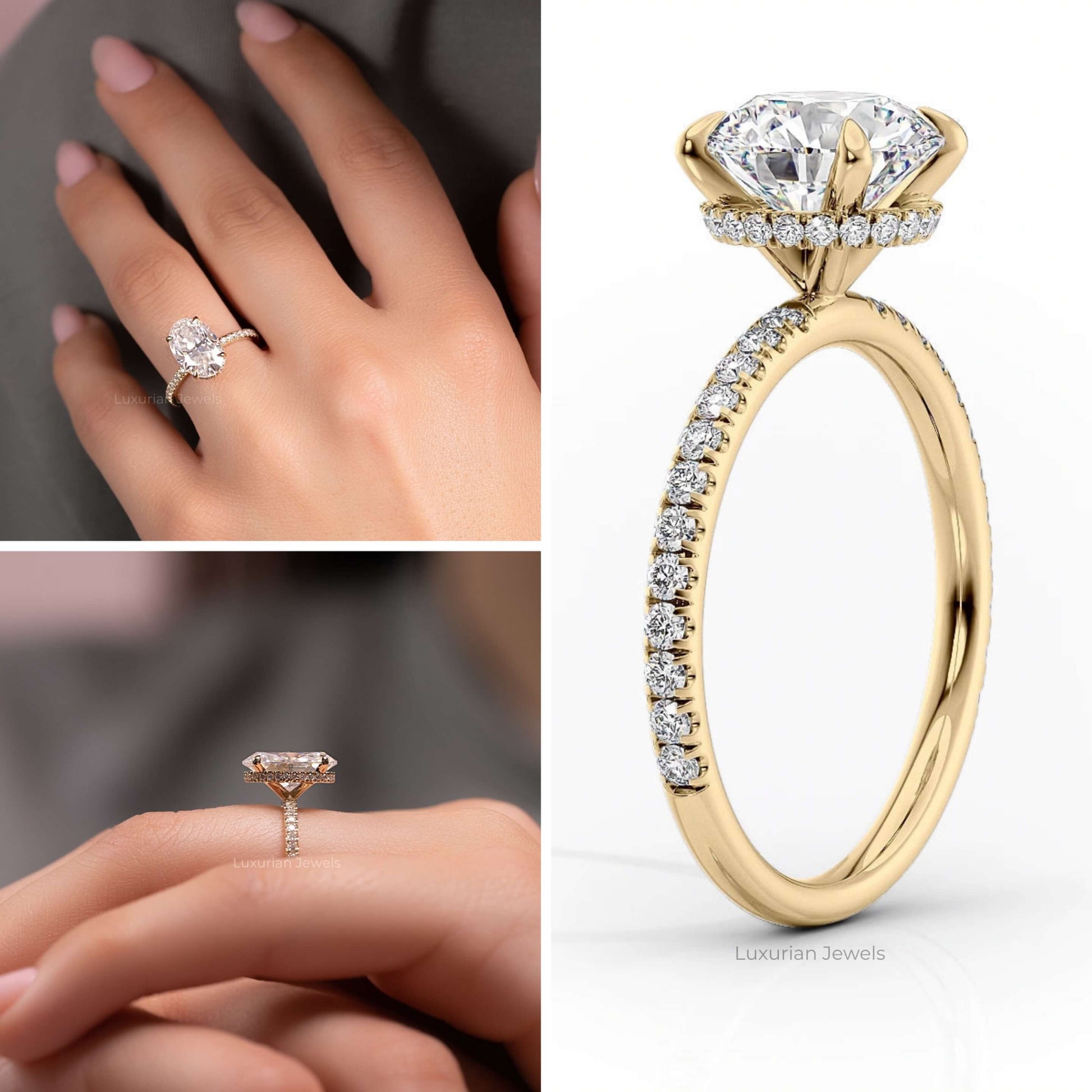 Solitaire Accent Wedding Ring