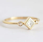 Square Diamond Engagement Ring