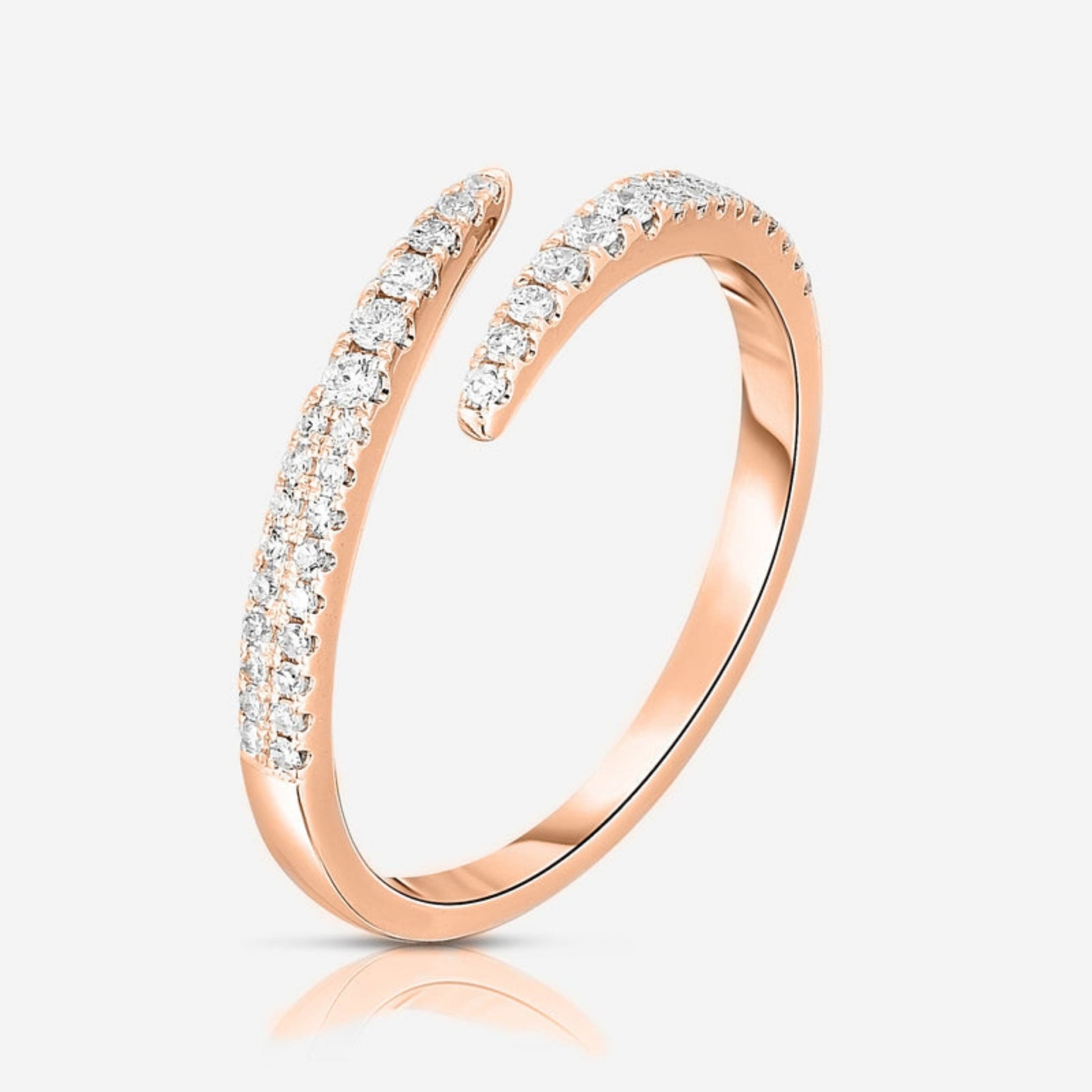 Stackable Band- Dainty Band- Open Diamond Ring