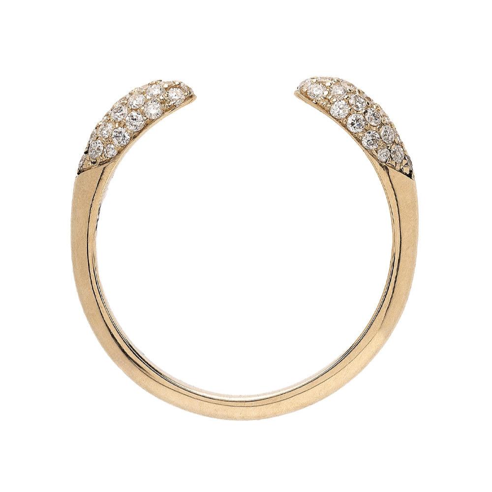 Stackable Open Claw Micro Pave Diamond Ring 