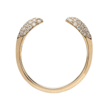 Stackable Open Claw Micro Pave Diamond Ring 