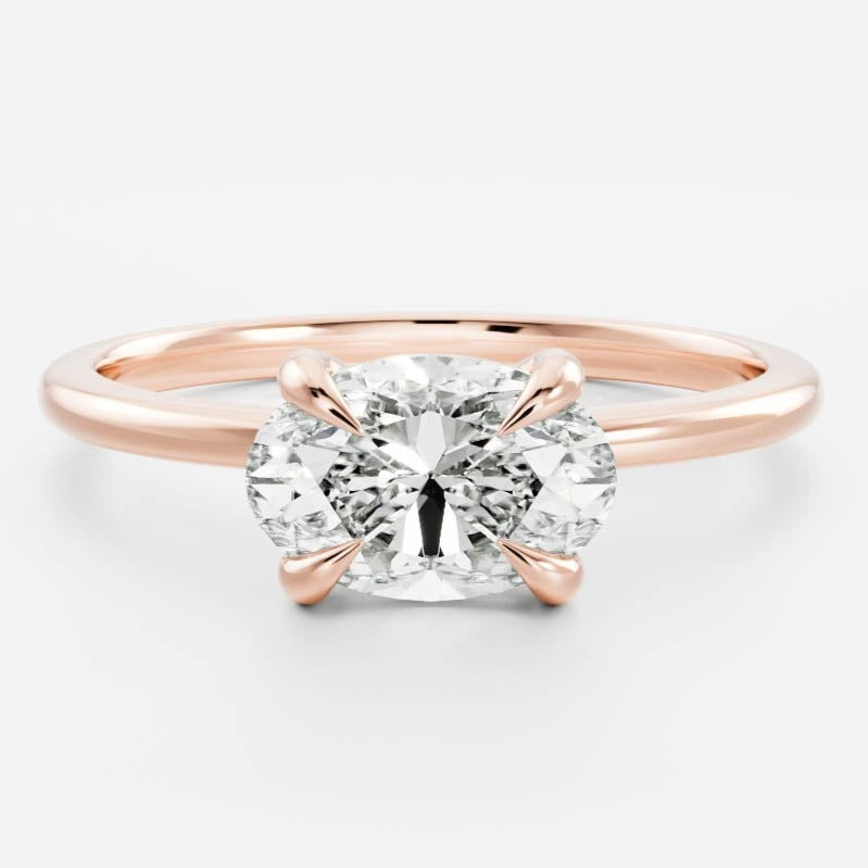 Stackable Ring, Oval Diamond Ring