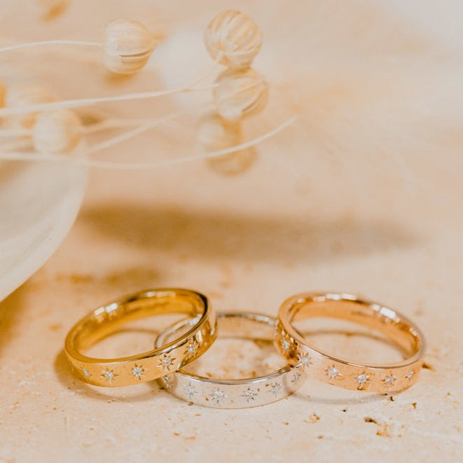 Stacking Ring, 14K Solid Gold Diamond Band