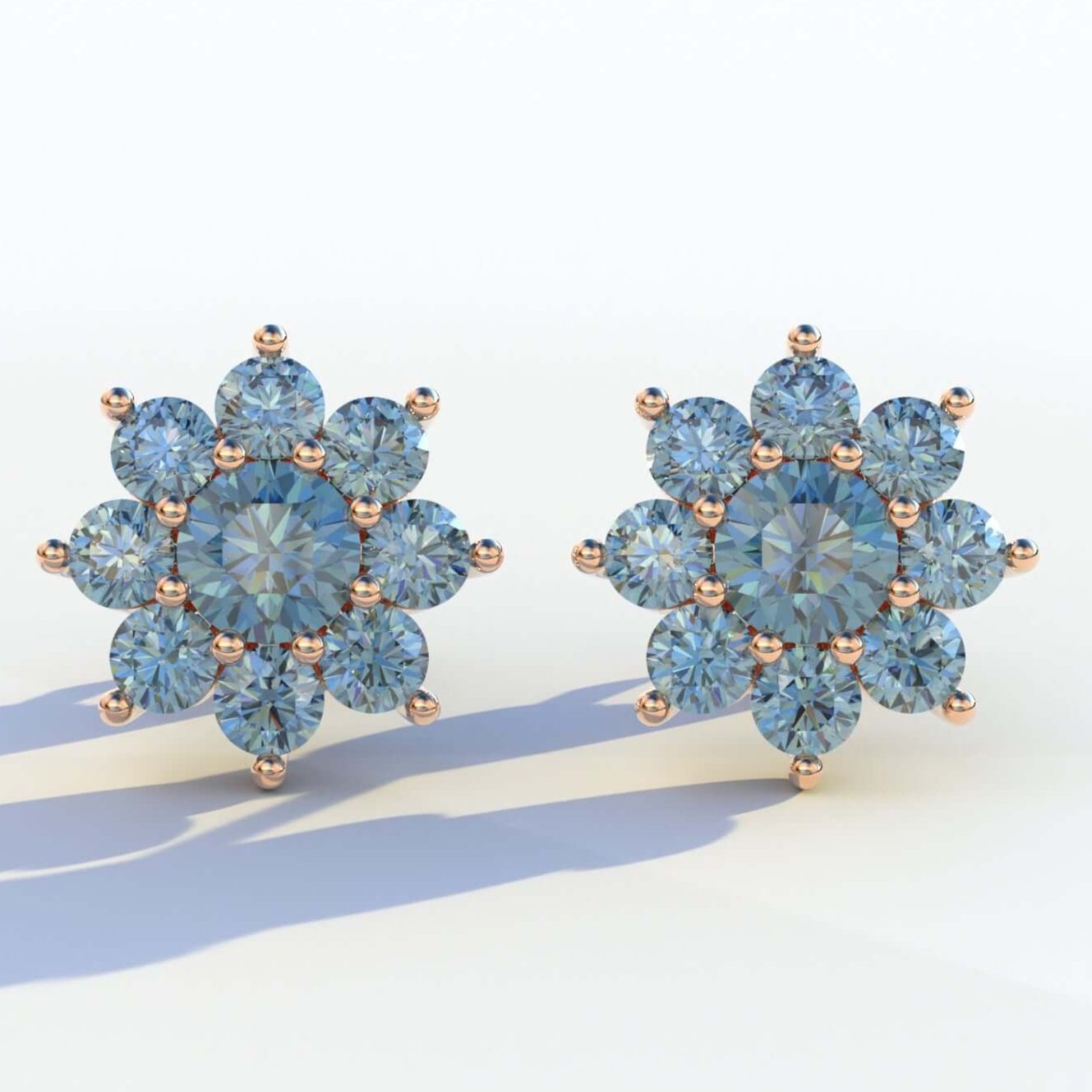 Star Flower Diamond Earrings