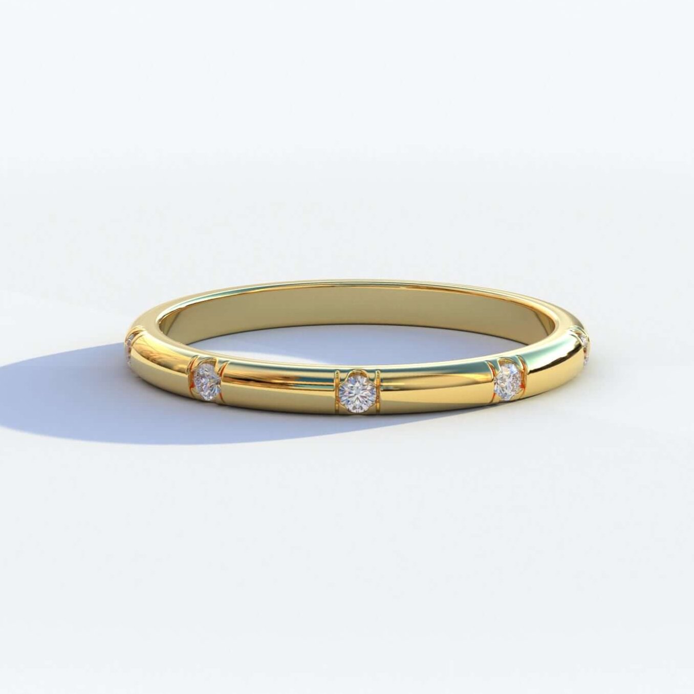 Thin Distance Lab Diamond Stacking Ring