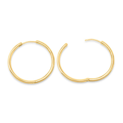 Thin Gold Earrings, Minimal Round Hoops