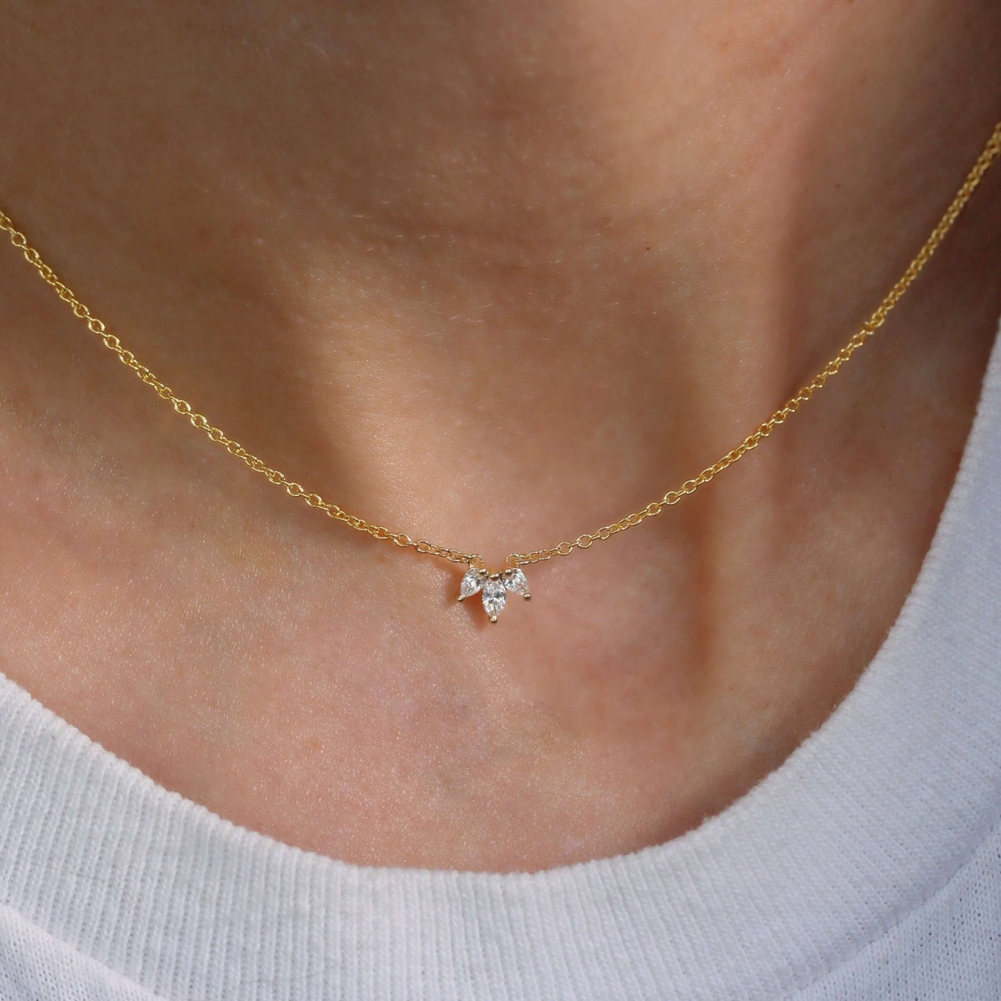 Three Stone Diamond Necklace