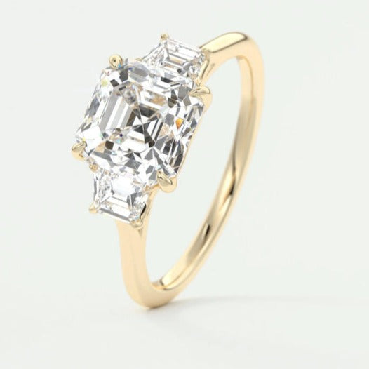 Three Stone Lab Diamond Proposal Ring