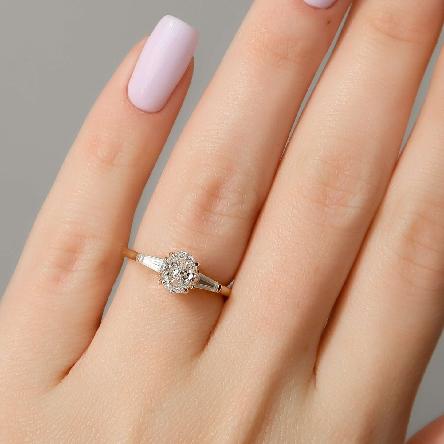 Three Stone Lab Grown Diamond Engagement Ring