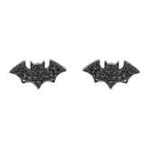 Tiny Bat Stud Earrings in Sterling Silver