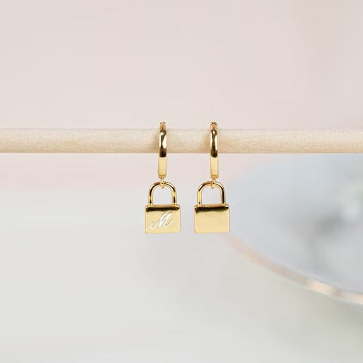 Tiny Padlock Hoop Earring