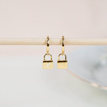 Tiny Padlock Hoop Earring