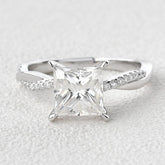 Twist Princess Cut Moissanite Engagement Ring