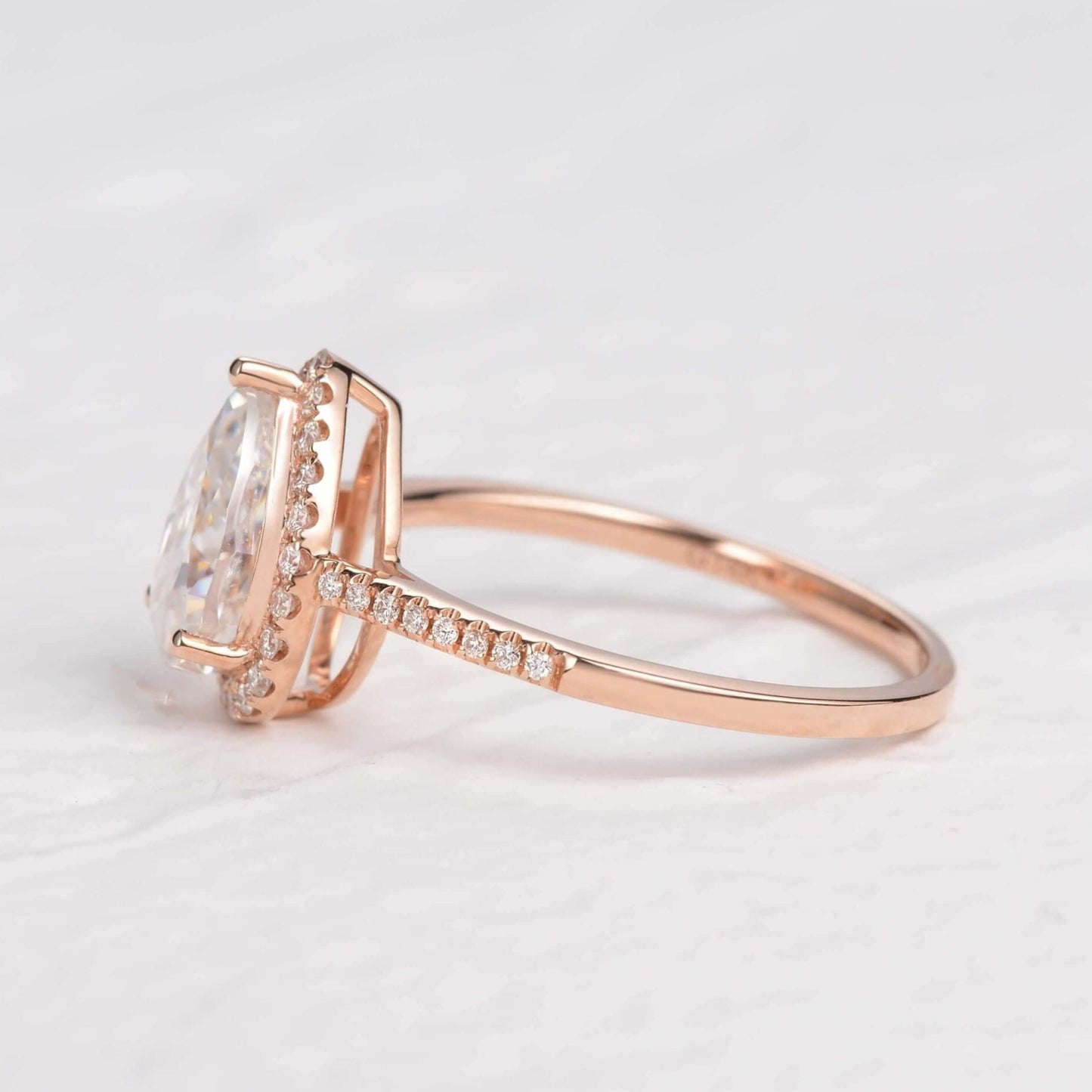 Two-Sided Halo Wedding Ring