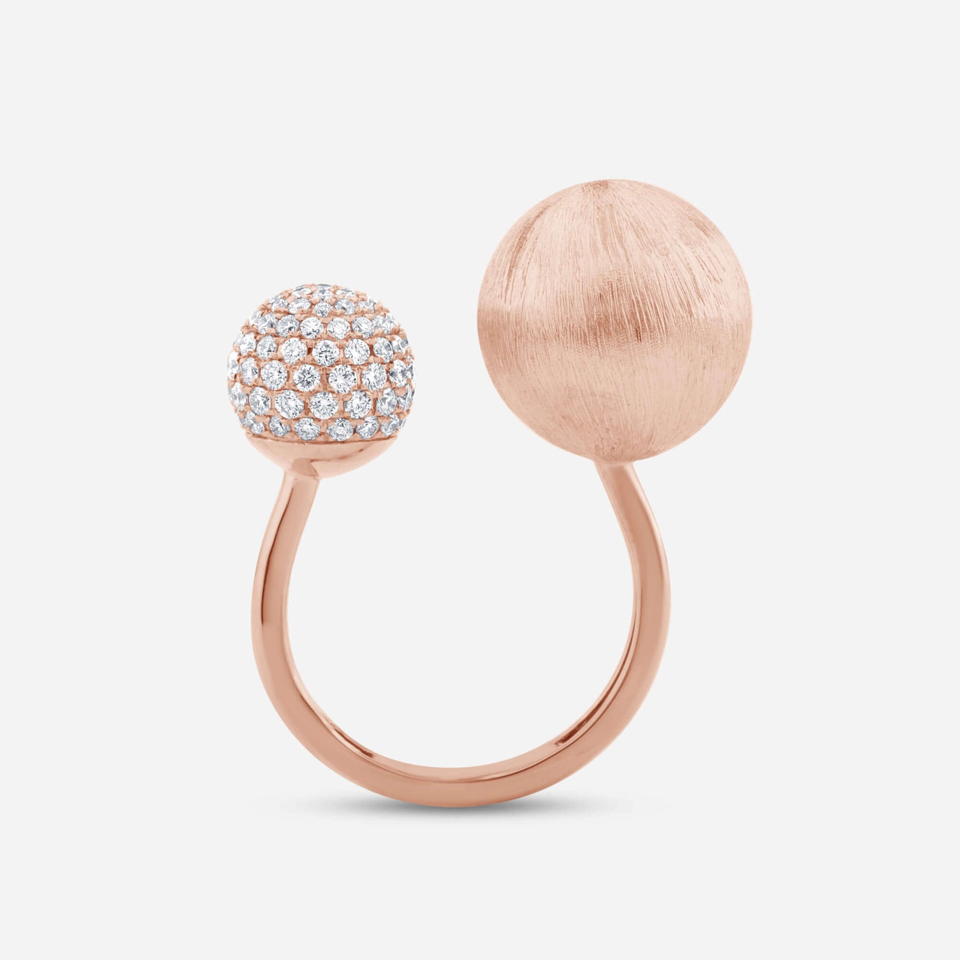 Two Tone Double Ball Ring, Geometric Jewelry