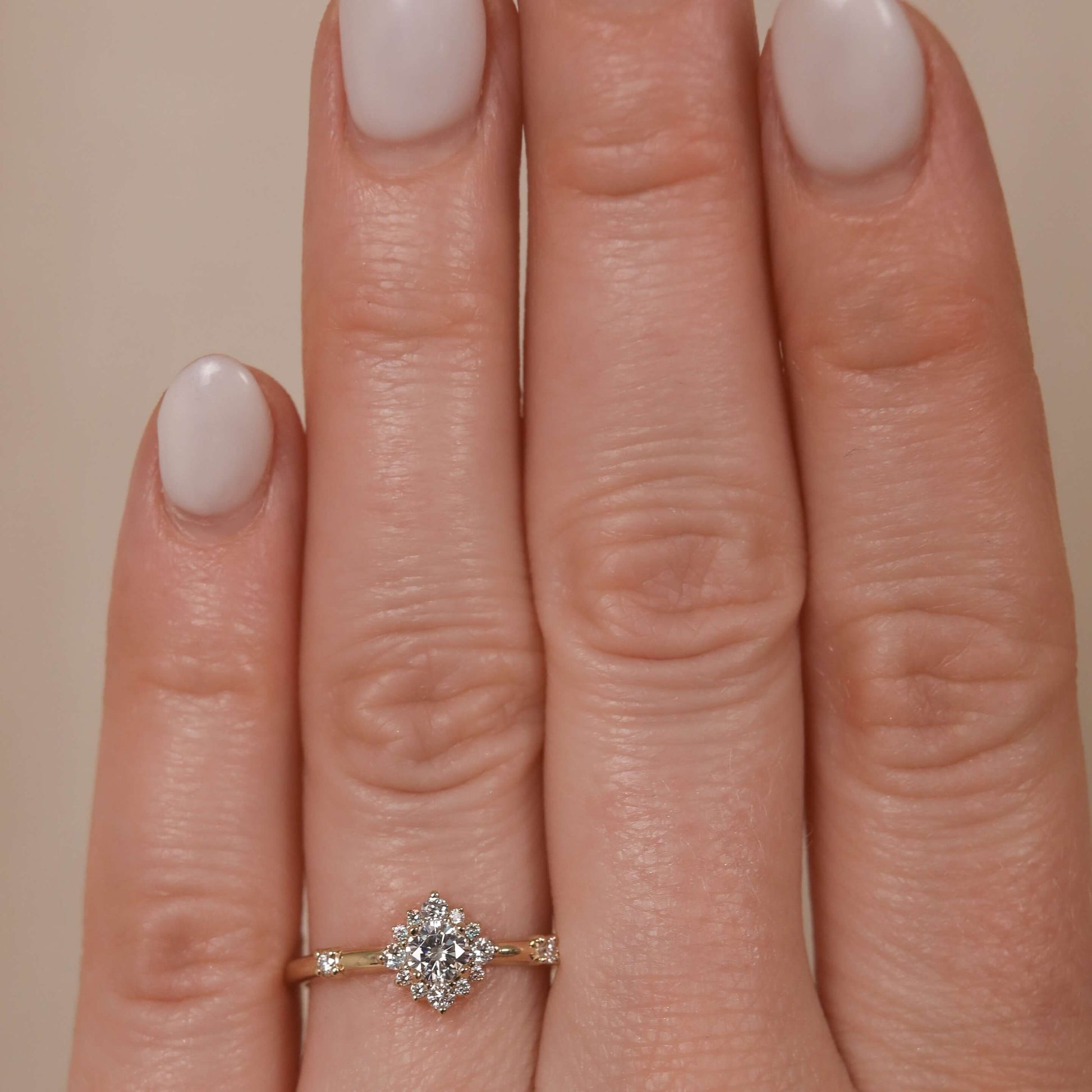 Unique Cluster Halo Wedding Bridal Ring