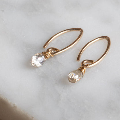 Unique Drop Dangle White Diamond Earring