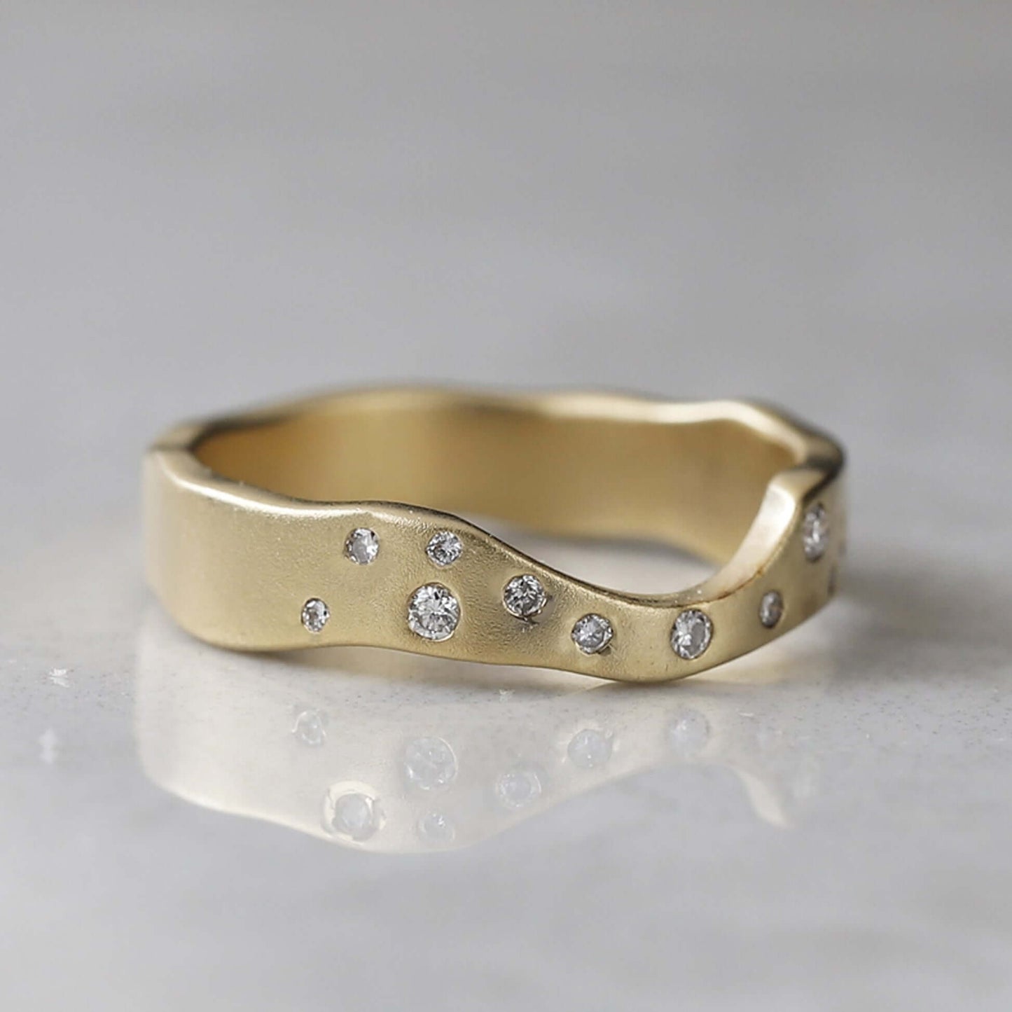 Unique Wave Diamond Eternity Band