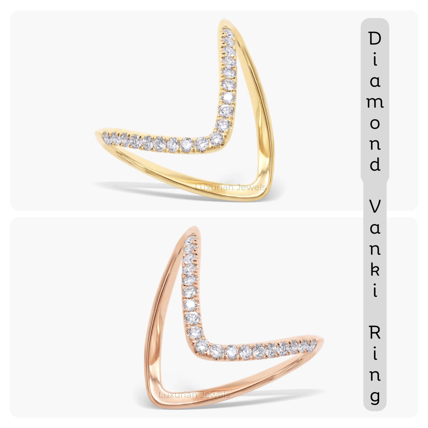 V-Shaped Boomerang Classic Diamond Ring