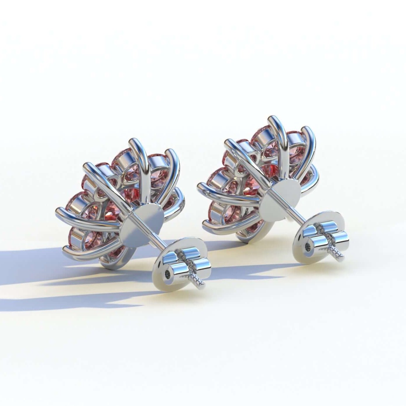 Vivid Pink Diamond Stud Earrings