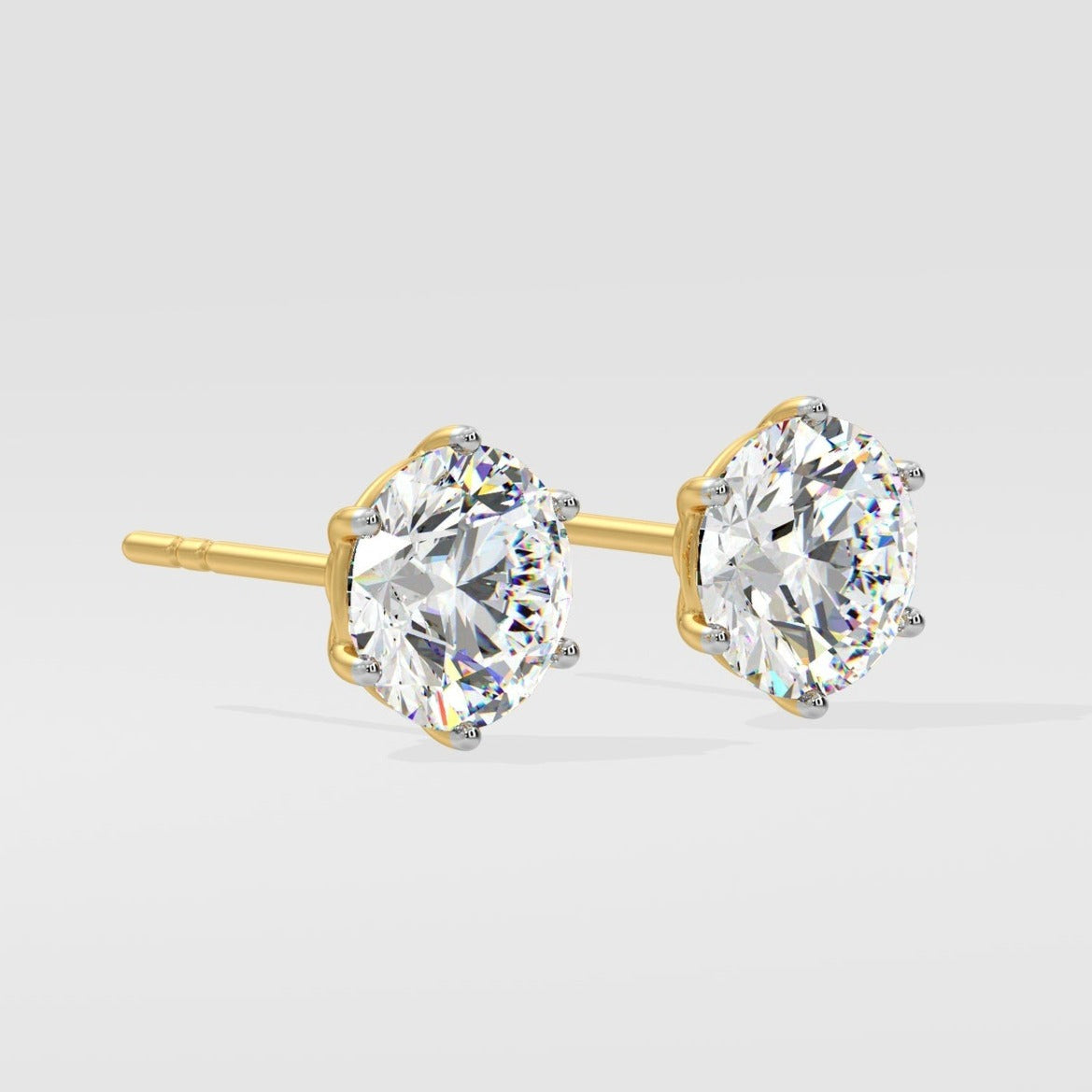 White Gold Diamond Earrings, Diamond Stud Earring