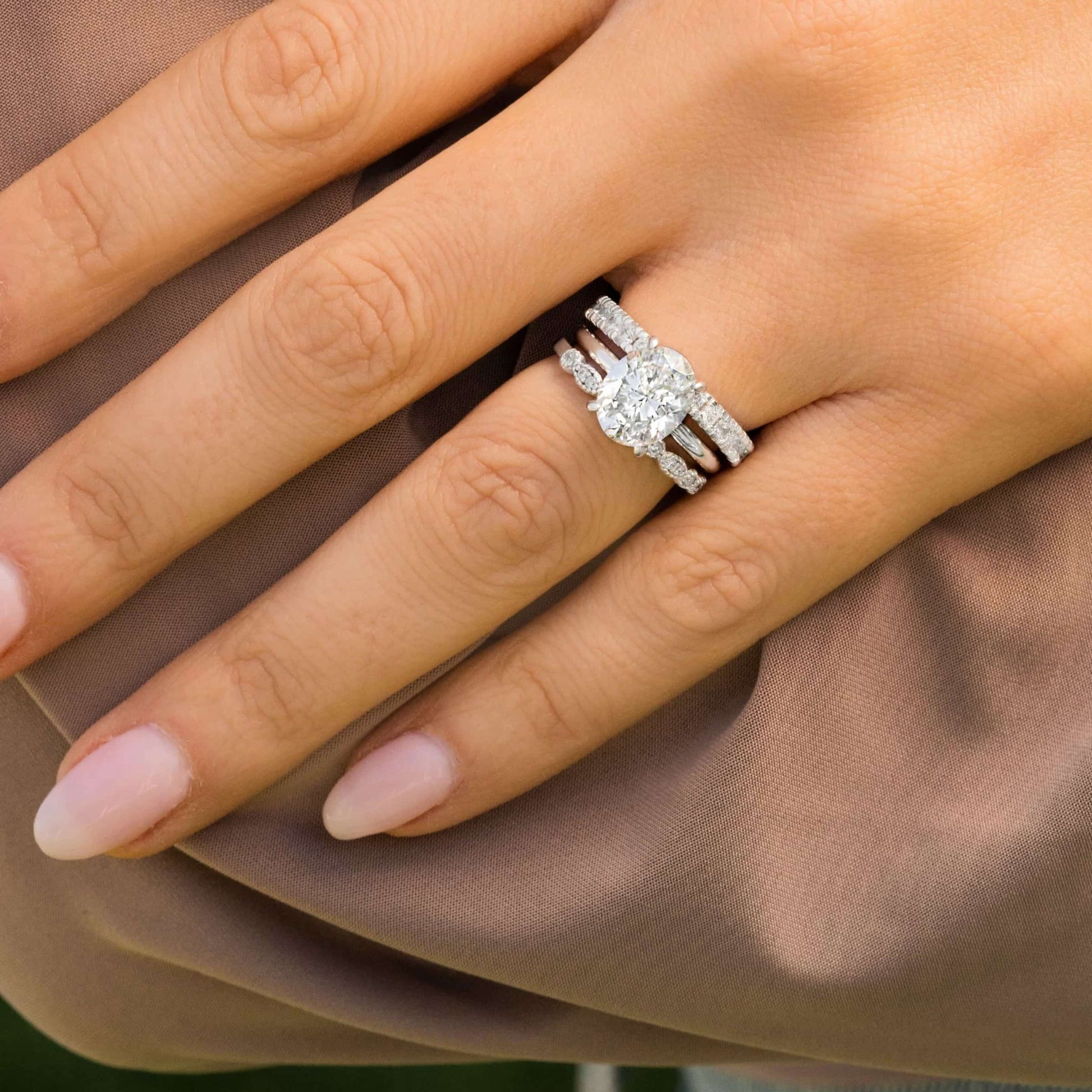 White Gold Oval Cut Diamond Ring