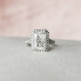 White Gold Radiant Cut Engagement Ring