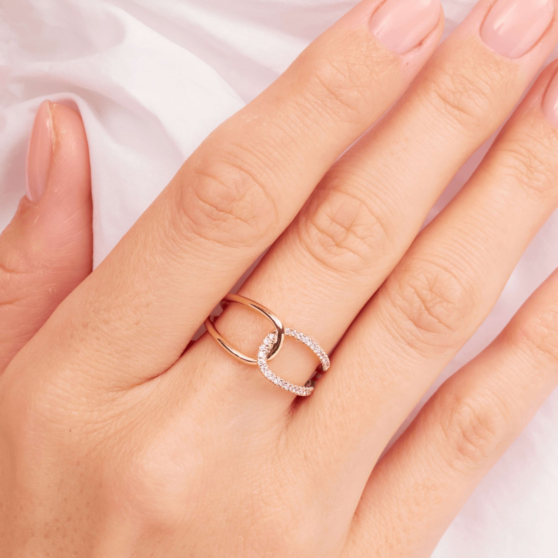 Women Dainty Diamond Infinity Ring