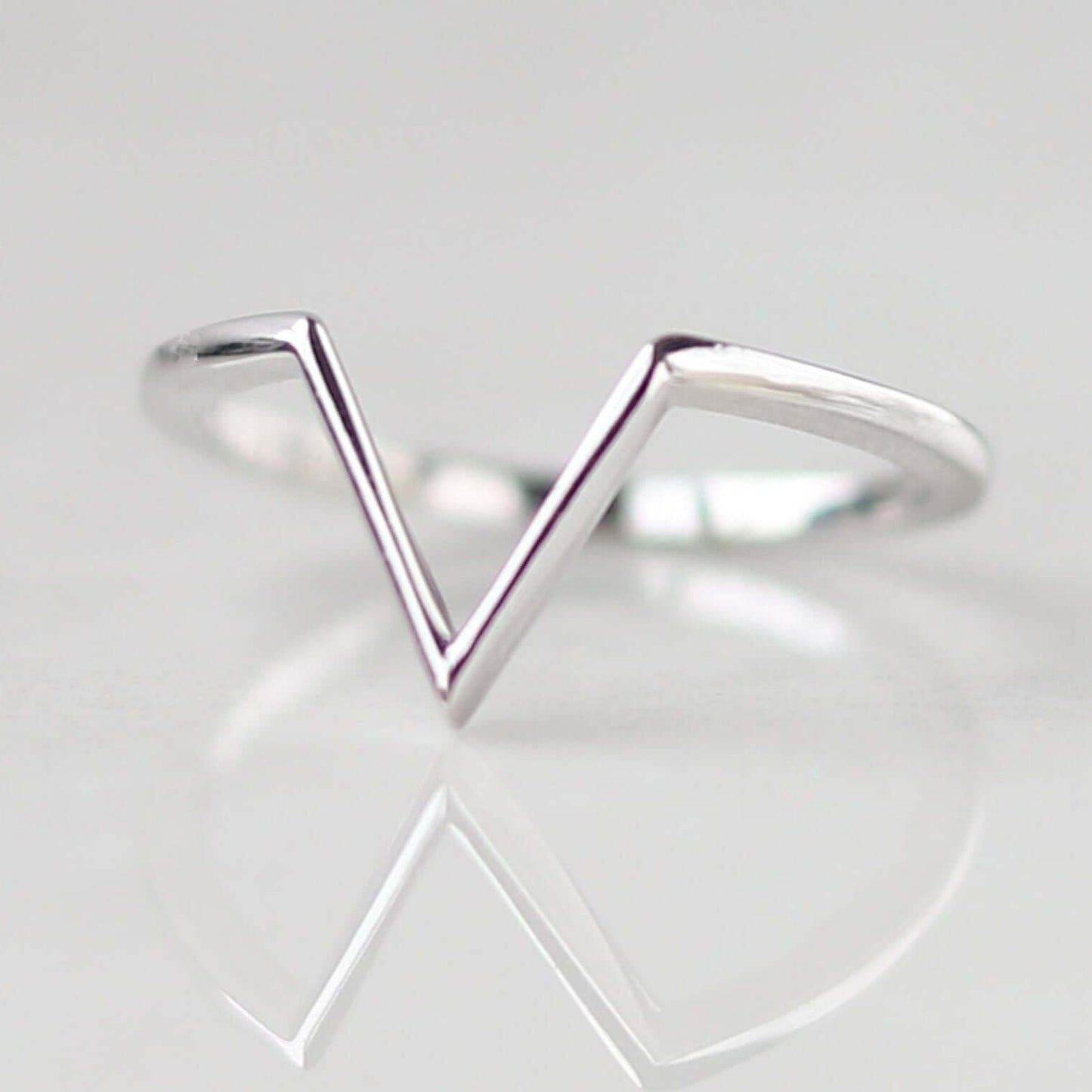 Womens Simple Wishbone Ring