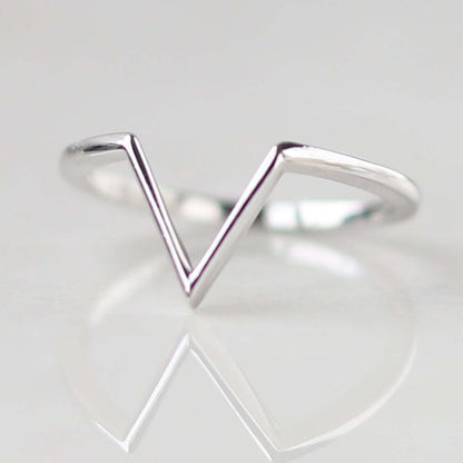 Womens Simple Wishbone Ring