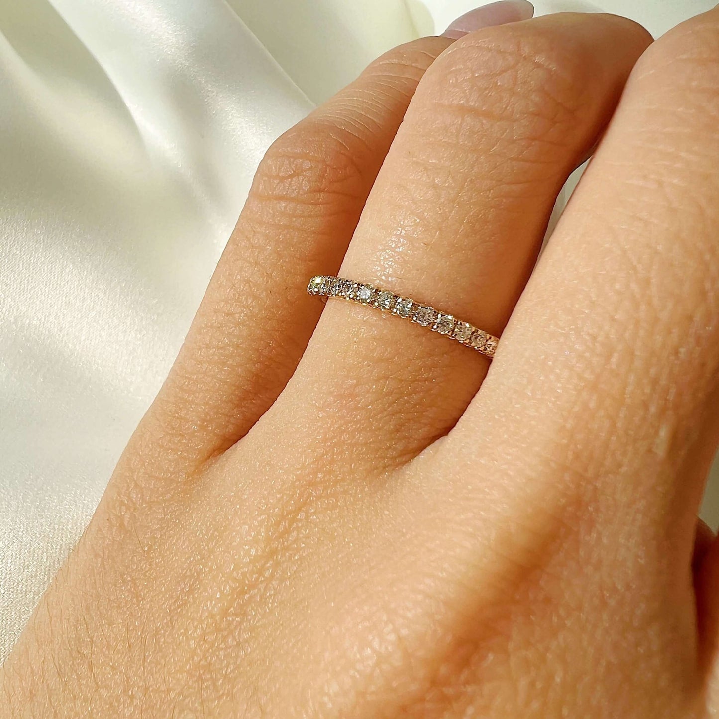 Womens Thin Lab Diamond Unique Ring