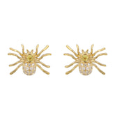 Yellow Diamond Halloween Spider Earrings