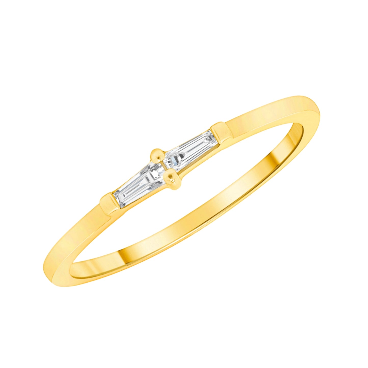 Yellow Gold Double Diamond Wedding Ring