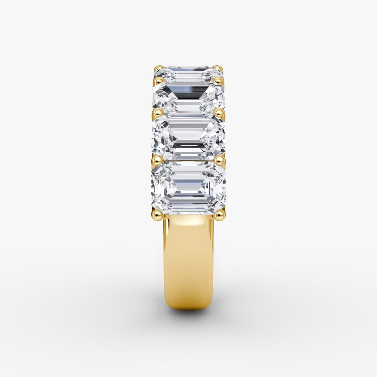 Yellow Gold Emerald Diamond Band