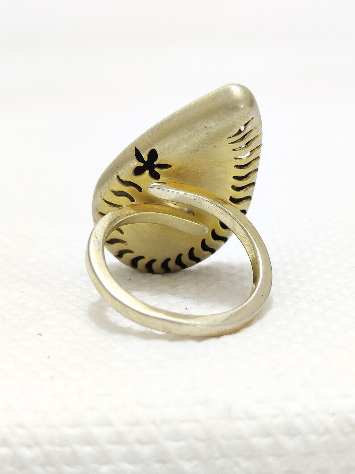 Yellow Gold Plated Pear Shape Ring