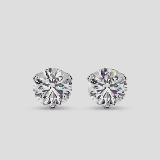 Round Moissanite Stud Earrings/