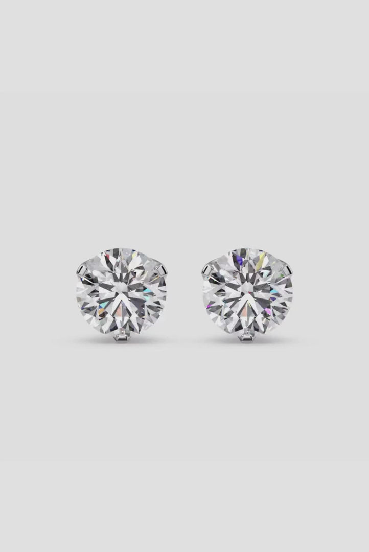 Round Moissanite Stud Earrings/