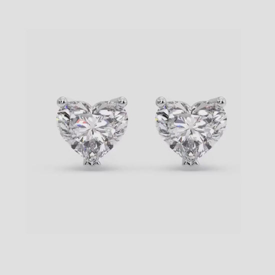 Heart Cut Diamond Stud Earrings 