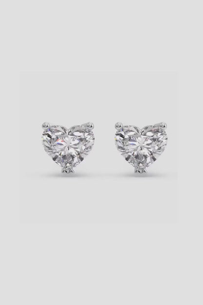 Heart Cut Diamond Stud Earrings 