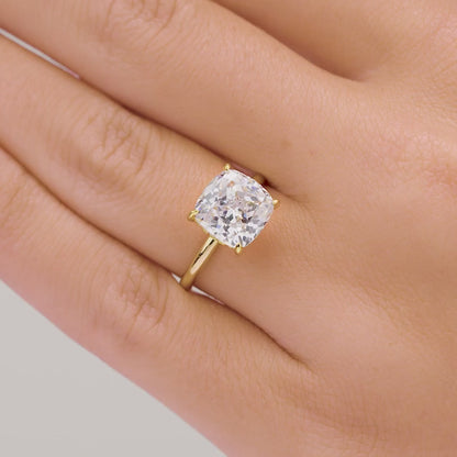 2.00 CT Cushion Cut Diamond Hidden Halo Ring