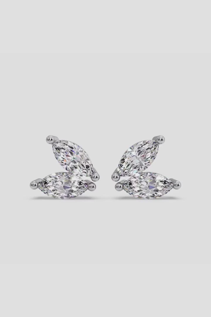 Solid Gold Diamond Butterfly Earrings