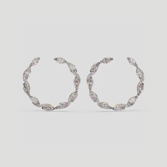 Moissanite Marquise Diamond Hoops