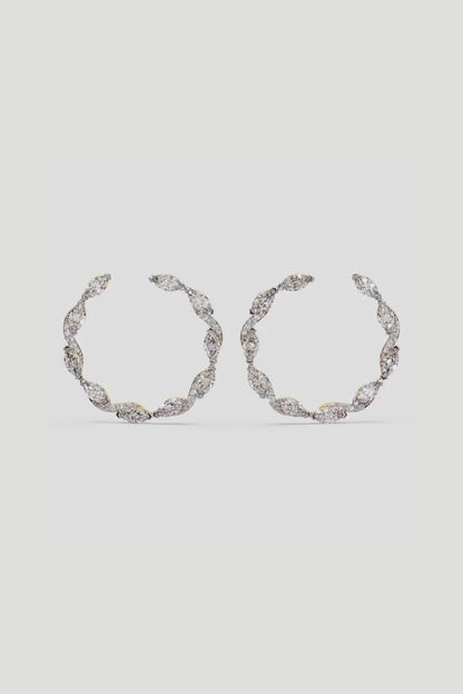 Moissanite Marquise Diamond Hoops