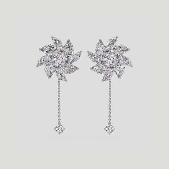 Marquise Moissanite Diamond Earrings