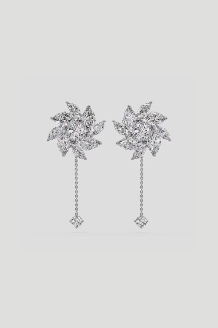 Marquise Moissanite Diamond Earrings