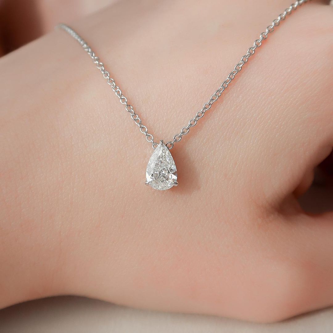 Lab Grown Diamond Solitaire Necklaces for Women